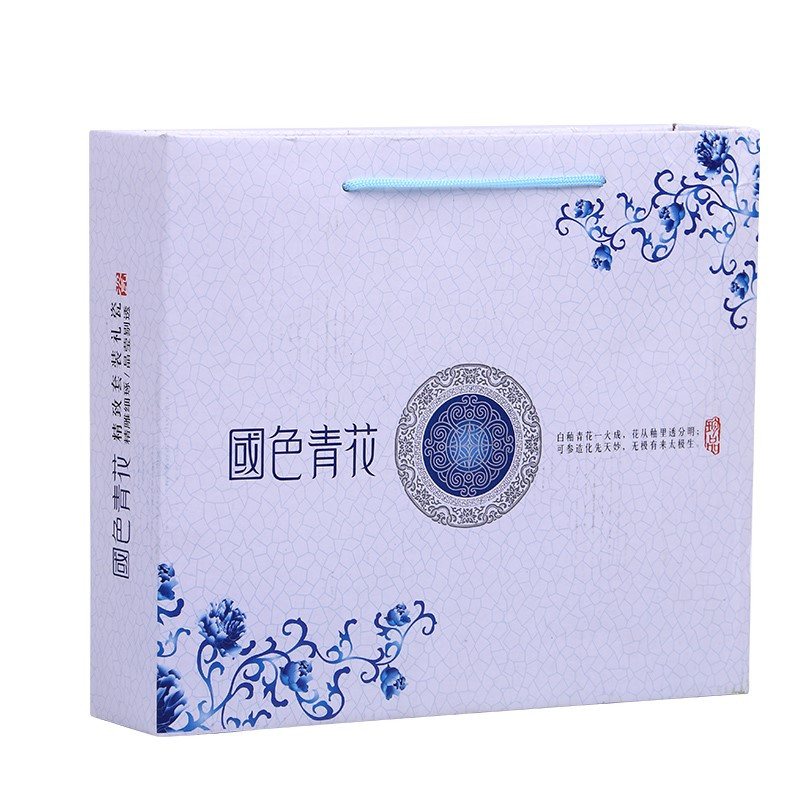 企业定制SCP 青花瓷碗筷套装 SCP-4271 (两碗两筷) 高尔夫陶瓷碗套装活动礼品(套)