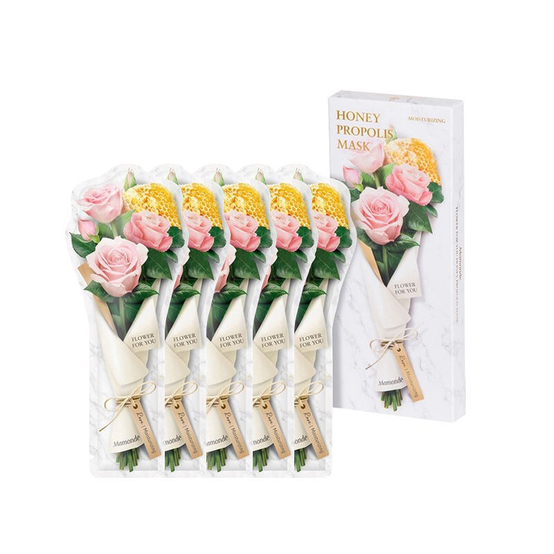 梦妆花语蜜意蜂胶玫瑰贴片面膜补水舒缓保湿净透5片改善肌肤透亮 保湿