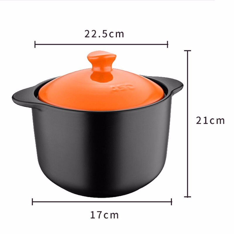 爱仕达陶瓷煲砂锅4L养生煲汤煲进口锂辉石家用燃气灶 RXC40B3HWG-O