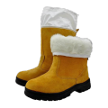 鸣固 防砸鞋 钢包头耐磨耐油冬季油田高帮安全棉靴 黄色加绒 39码 MG-ZB-0849