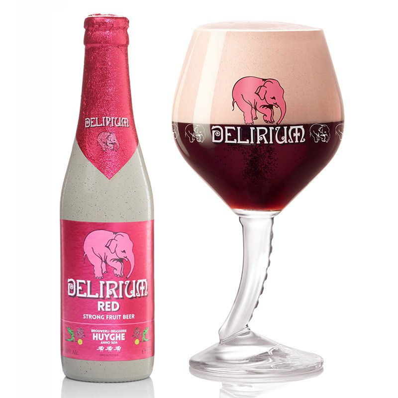 比利时进口 精酿啤酒 Delirium 深*2/浅*2/樱桃*2粉象啤酒330ml 6瓶装