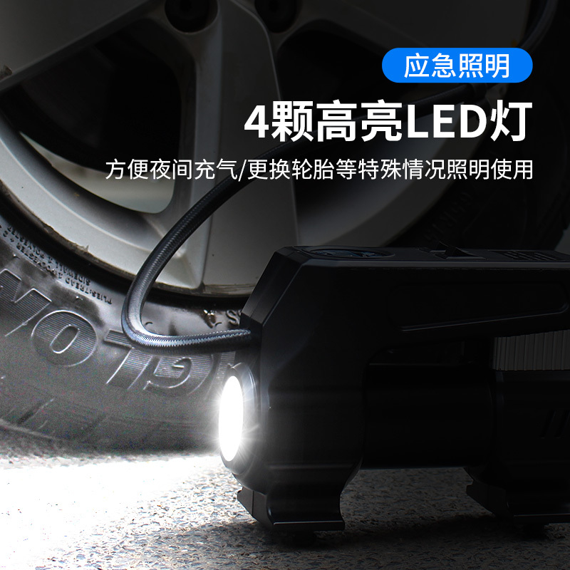 巨木 车载充气泵车载加气泵汽车轮胎打气筒小型随车冲气棒 有线数显款