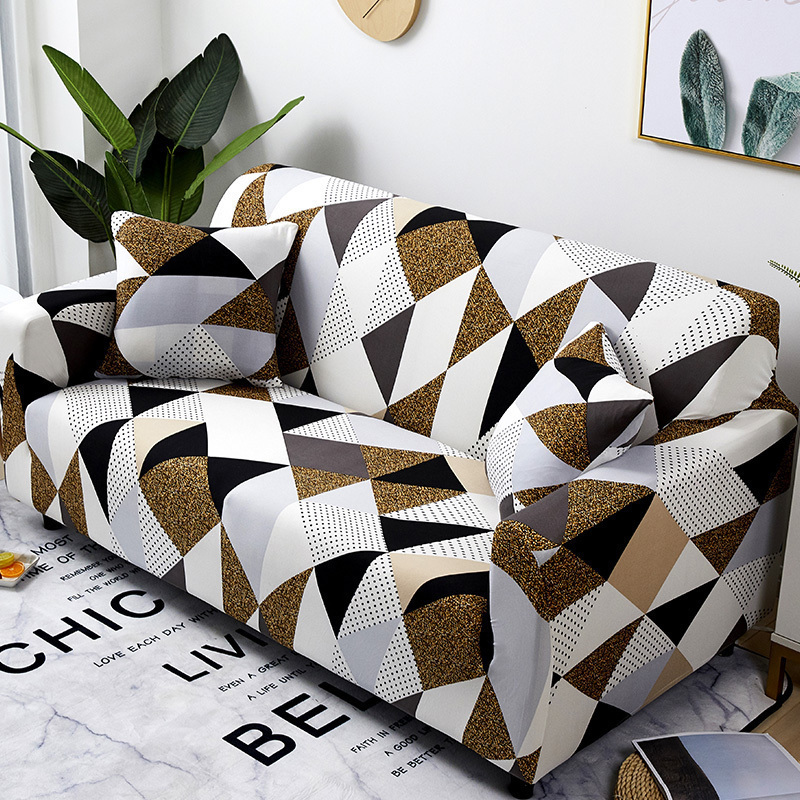 弹力懒人沙发套罩通用型全包萬能套简约布艺沙发垫全盖布 銮金 S码(沙发长度90-140cm适用)一般适合单人位