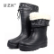 洁艺匠 YXH09 加绒高筒雨鞋 均码 黑色