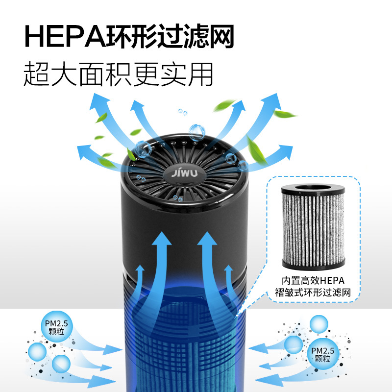 苏宁极物车载空气净化器负离子家用汽车消除异味新车除味出甲醛杀菌负离子臭氧空净高效净化