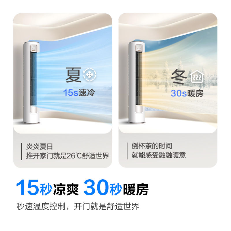 科龙KELON新1级能效3匹立柜式冷暖变频空调KFR-72LW/QS1Max-X1 家用空调 大空间制冷供暖高清大图