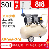 气泵空压机小型高压迷你家用装修牙科木工220无声奥突斯静音气磅 550W-30升+6件礼