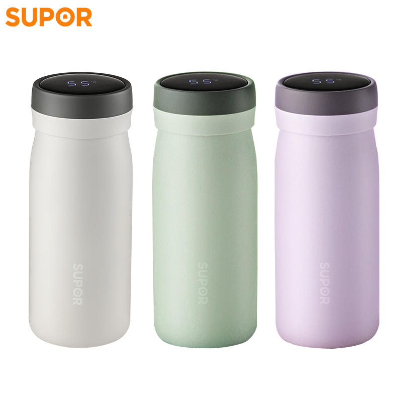苏泊尔supor智能保温杯420ml大容量真空保温男士女高档泡茶便携316l