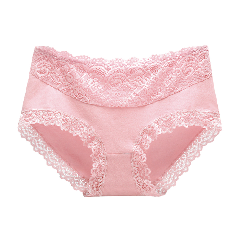 5条装中腰女士内裤女性感蕾丝纯棉竹炭纤维面料三角款式
