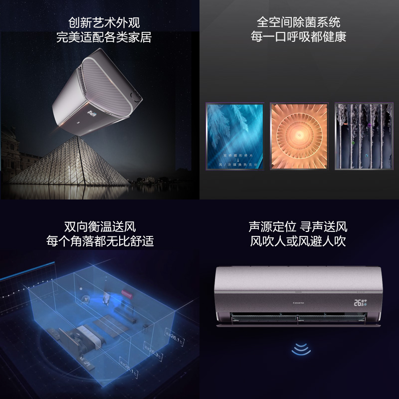 [轻奢空调]卡萨帝(Casarte)1.5匹 新1级变频 快速冷暖 智慧语音 挂机空调CAS358GEA(81)U1套机高清大图
