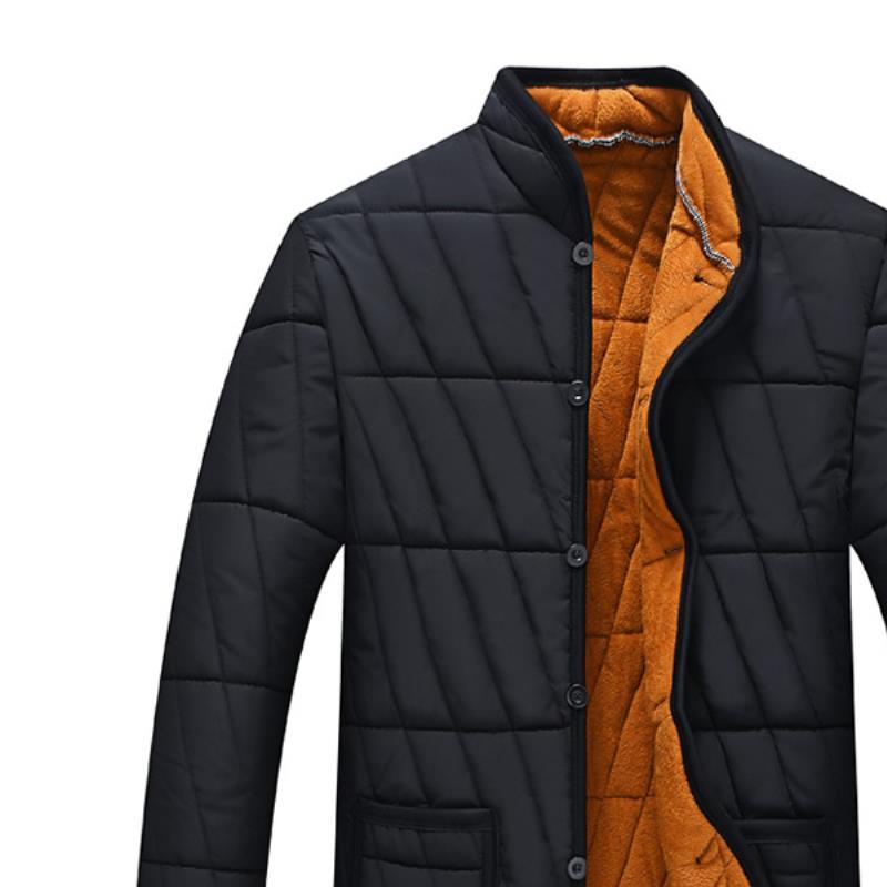 yuansu中老年棉衣男冬加绒加厚内胆老人棉袄男士外套爸爸装大码保暖