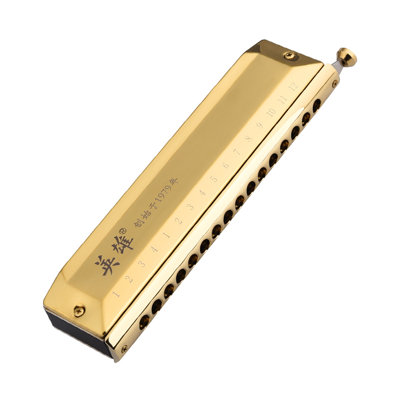 上海英雄口琴24孔复音c大调初学者学生儿童入门练习成人老师教学用