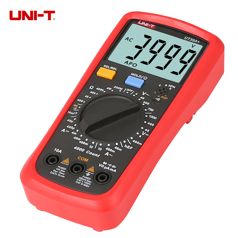优利德unitut39a数字万用表手持便携式数显电工万能多用表1个