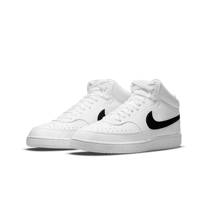 Nike Court Vision Mid Next Nature 休闲板鞋 白黑 可回收材料 DN3577-101