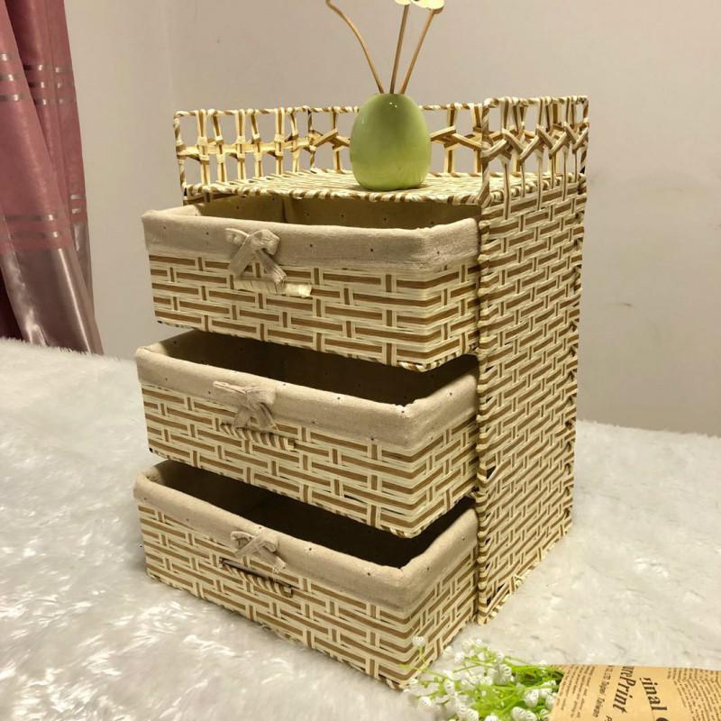 编小型收纳柜抽屉式储物柜收纳盒抽拉式杂物柜床头柜首饰柜 三维工匠收纳箱高清大图