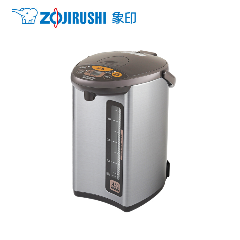 象印(ZO JIRUSHI)热水瓶CD-WDH40C-HM 家用保温智能出水4L不锈钢快速加热电热水壶安心童锁 金属灰色