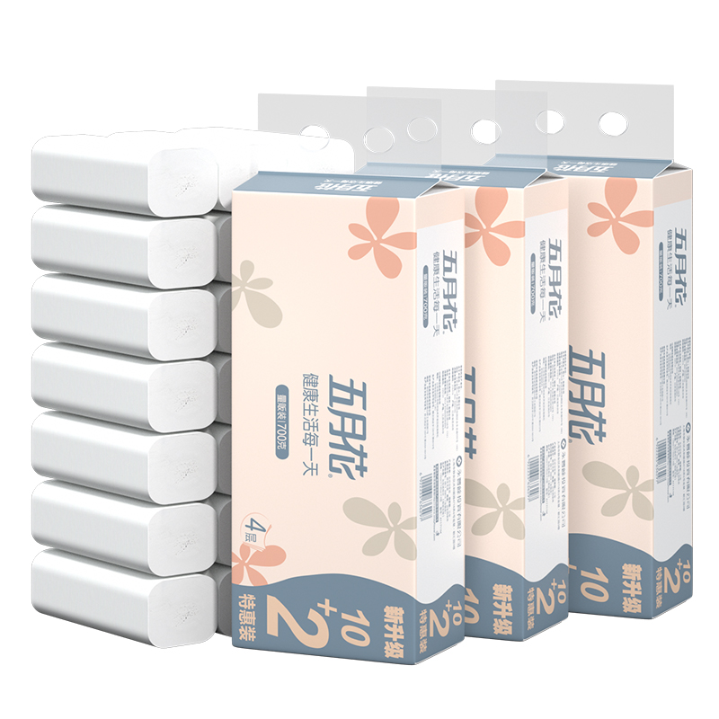 五月花卷纸4层700g12卷 3提卫生纸厕纸实惠装36卷新品图片 高清实拍大图 苏宁易购