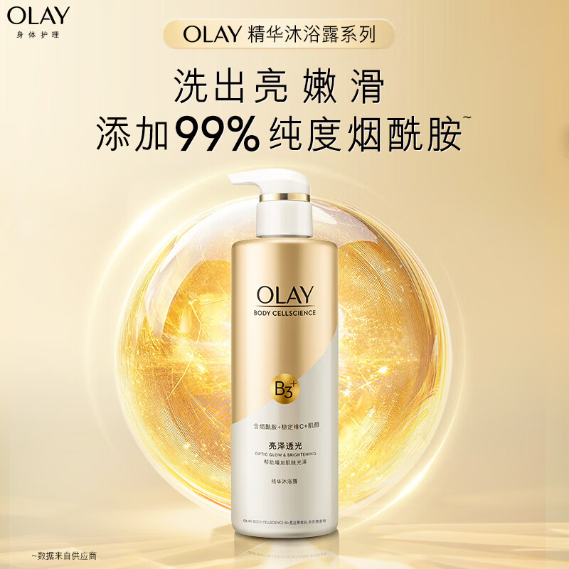 玉兰油(OLAY)烟酰胺沐浴露 透光500g+柔滑500g 香氛滋润保湿高清大图