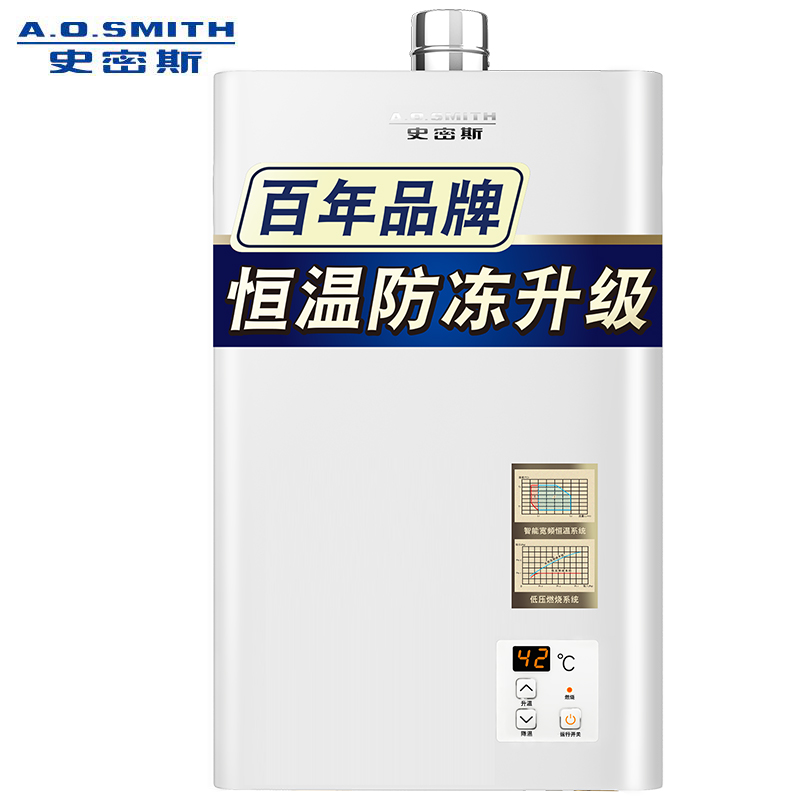 AO史密斯热水器 燃气热水器天然气12升 JSQ24-VN0 家用恒温强排式 自营 天燃气 美国灰色 性价比老款高清大图
