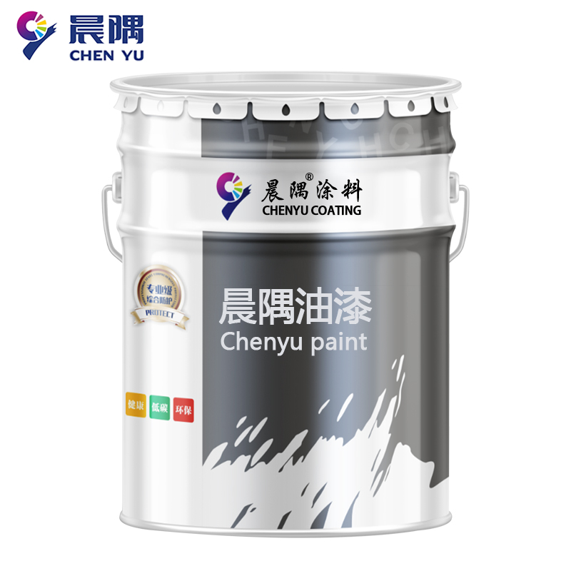 晨隅油漆聚氨酯磁漆黄4kg/桶高清大图