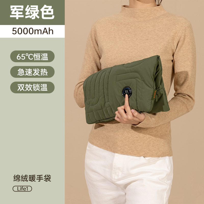 几素 HW09 云·暖手袋-棉绒款 5000mAh Warmer Life 1(计价单位:个)军绿色高清大图