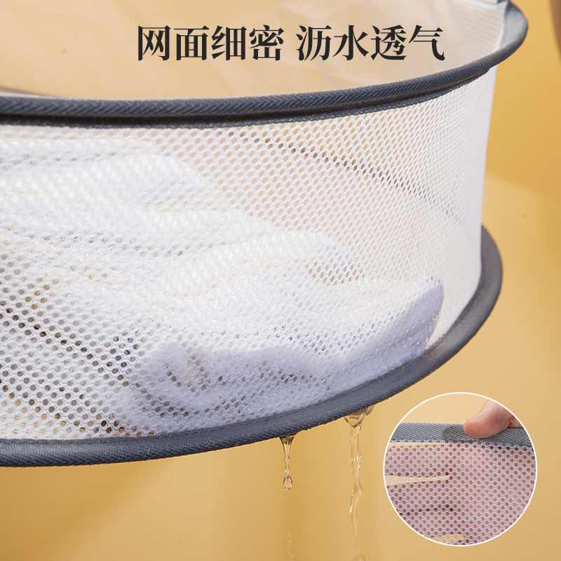 [补贴1晾衣网晒袜子神器晾衣篮晾晒羊绒衫平铺的网兜家用毛衣专用晾衣架长方形 [二层有围栏]奢华灰-推荐晒毛衣羊毛衫效果佳高清大图