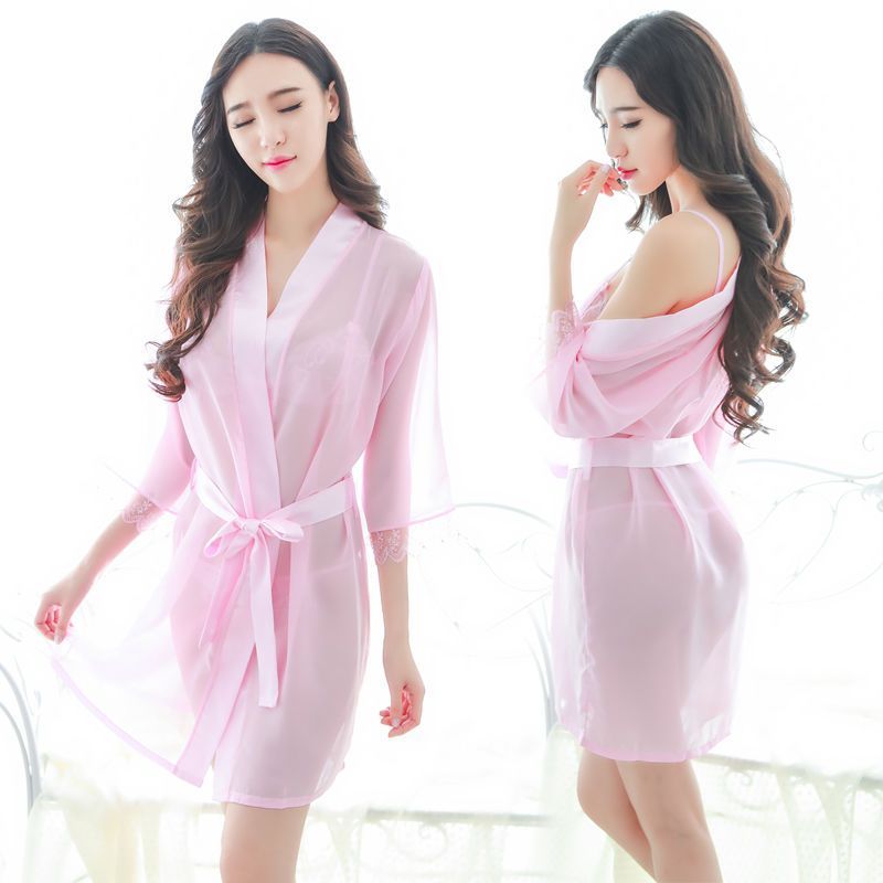 情趣内衣内裤女透视性感浴袍开裆免脱内裤三点式制服睡衣套装 蝶懿(DIEYI)