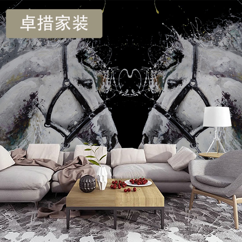 艺术墙纸北欧电视背景墙无缝墙布工业风定制壁纸ktv大型壁画壹德壹