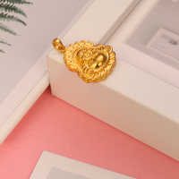 金一足金3D硬金佛公立体女士黄金吊坠弥勒笑佛金佛吊坠可配黄金项链(定价) ACB020 3.4克