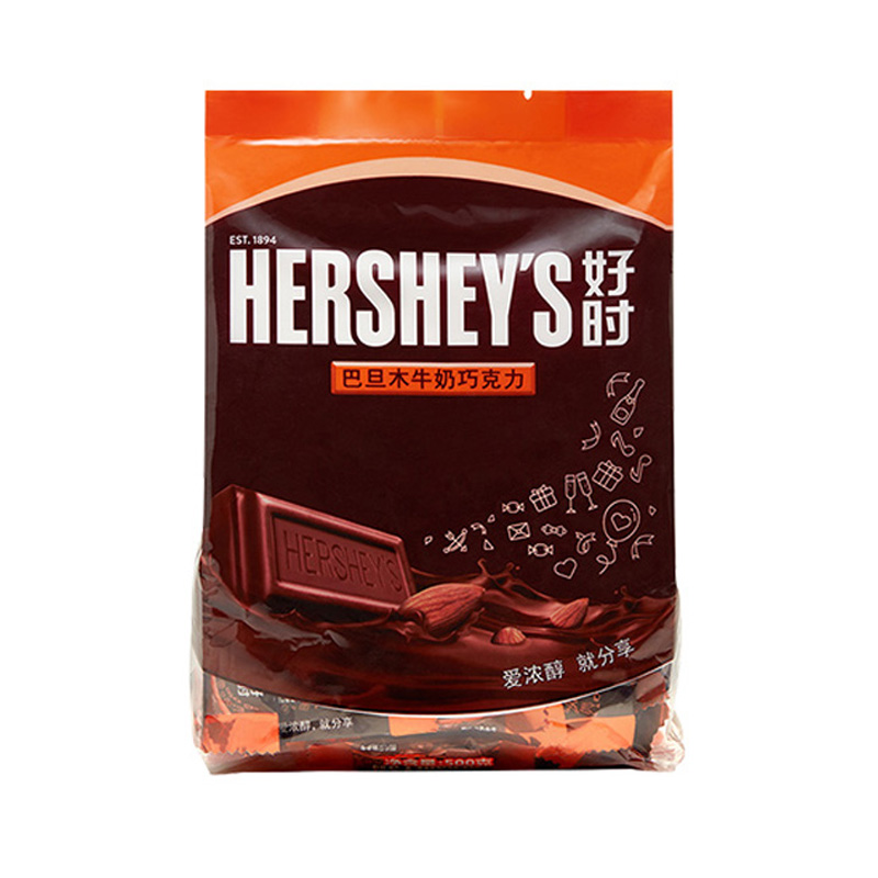好时(Hershey’s) 迷你排块牛奶巧克力巴旦木巧克力曲奇奶香白巧克力结婚喜糖袋装500g高清大图