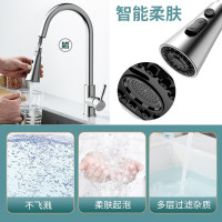 箭牌(ARROW)卫浴官方家用防溅头万向旋转抽拉式冷热水洗菜盆台盆多功能不锈钢厨房水龙头AE4589