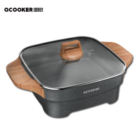 圈厨(QCOOKER) 电火锅CR-HG02 4L韩式家用多功能锅电炒锅电煮锅不粘锅电煎锅电煮锅电热锅煲汤锅电炖锅电蒸锅