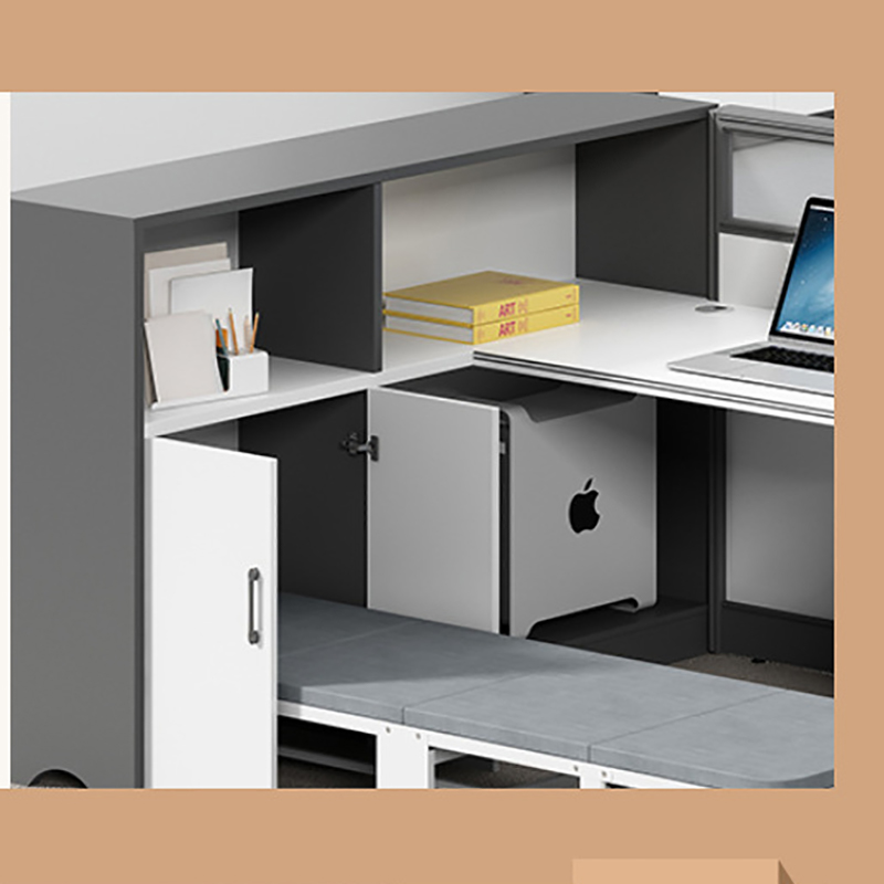 铭羽洋职员办公桌双人位(含午休床+柜)套高清大图