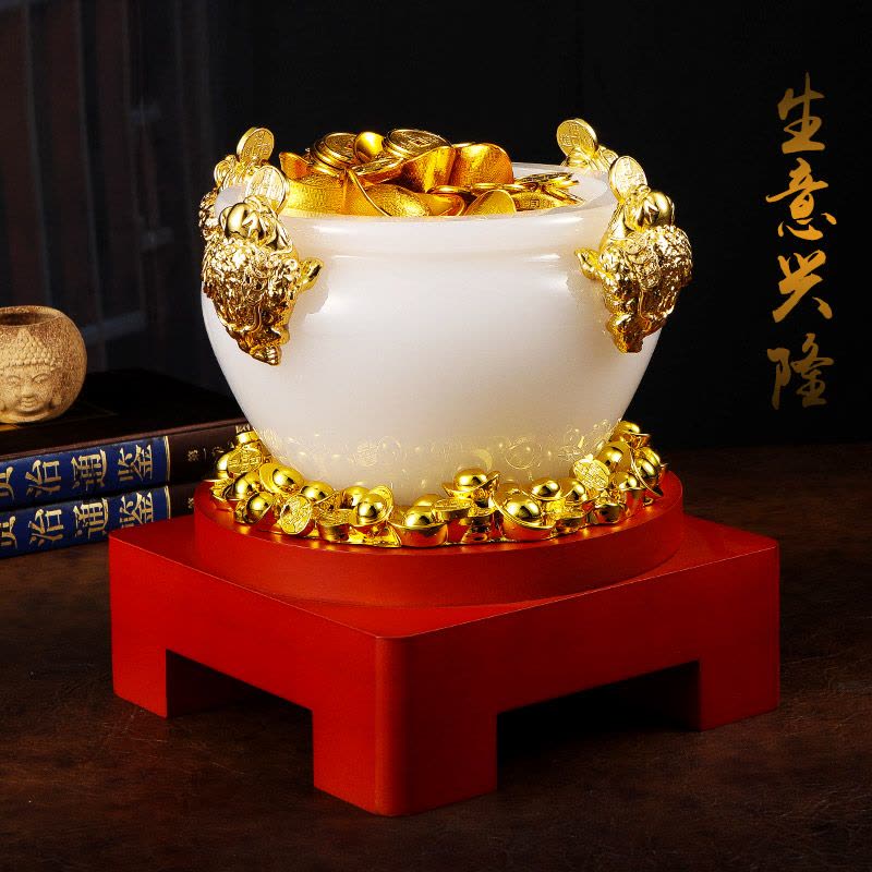美帮汇金玉满堂琉璃玉摆件客厅装饰品办公室摆设开业礼品图片
