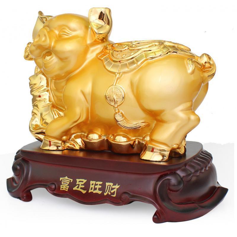 生肖猪摆件金猪树脂工艺品家居客厅摆设酒柜装饰礼品_413_462