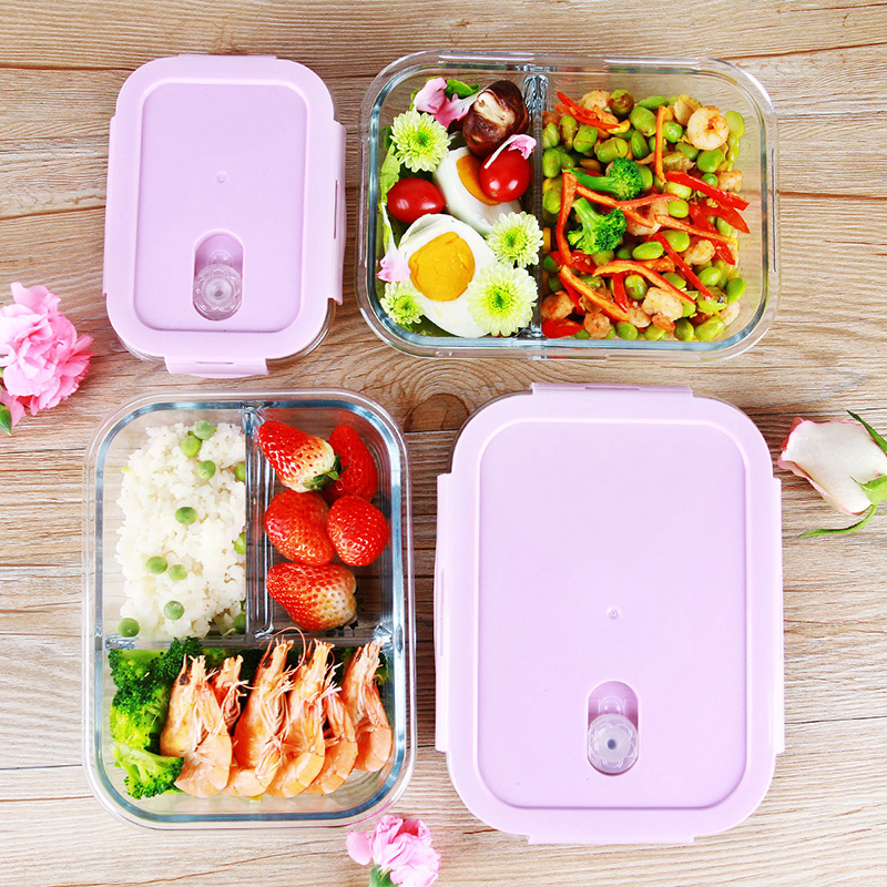 [补贴10%]玻璃饭盒可微波炉加热专用的学生上班族带盖餐盒保鲜分隔型便当碗高清大图