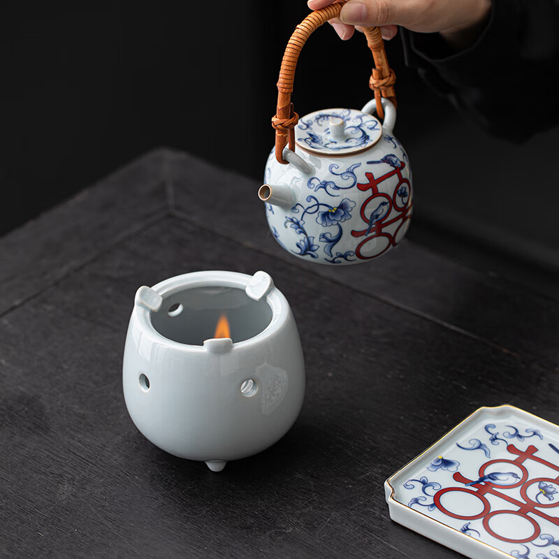 苏氏陶瓷/SUSHI CERAMICS J1080 平安喜乐青花温茶套装 (单位:套)高清大图