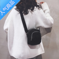 封后小包包斜挎包手机包女包拉链多层尼龙帆布单肩包中老年妈妈包 黑色