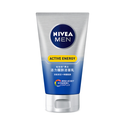 妮维雅(NIVEA)男士活力醒肤洁面乳100g(新老包装 随机发放)洗面奶 护肤化妆品