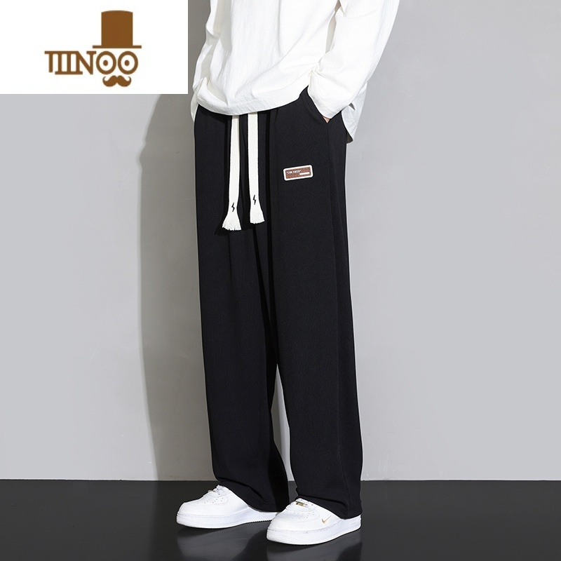 YANXU裤子男士宽松直筒阔腿卫裤男款潮牌装运动百搭休闲长裤高清大图