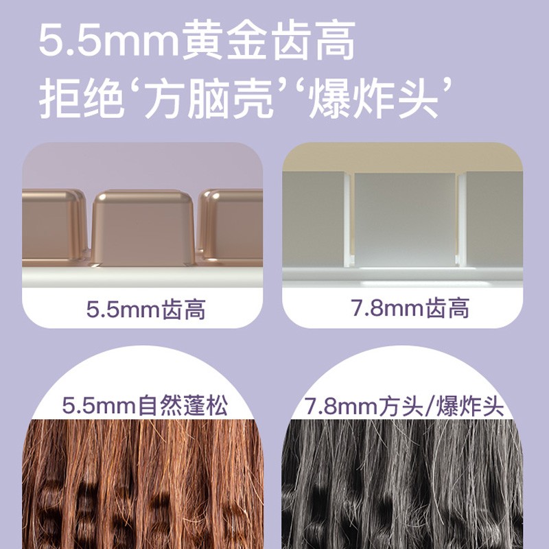 雷瓦(RIWA)玉米须夹板 迷你垫发根蓬松神器夹板卷发棒 摩根烫锡纸烫垫发根烫发夹板RB-8135 珍珠白高清大图