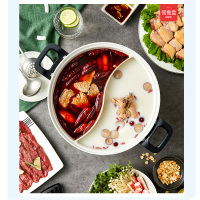 摩飞小电锅多功能锅料理锅电火锅家用分体式鸳鸯火锅烧烤肉蒸煮炒煎电煮锅MR9087 牛扒盘MR1057