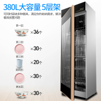 lecon乐创消毒柜家用立式高温臭氧紫外线消毒碗柜小型碗筷奶瓶消毒柜商用厨房消毒柜茶杯 上下门消毒柜380L