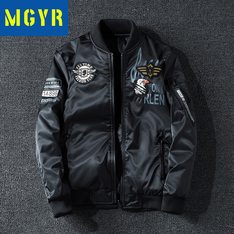 MGYR飞行服男秋冬季速卖通双面穿外套大码棒球服空军棉衣夹克男户外休闲衣