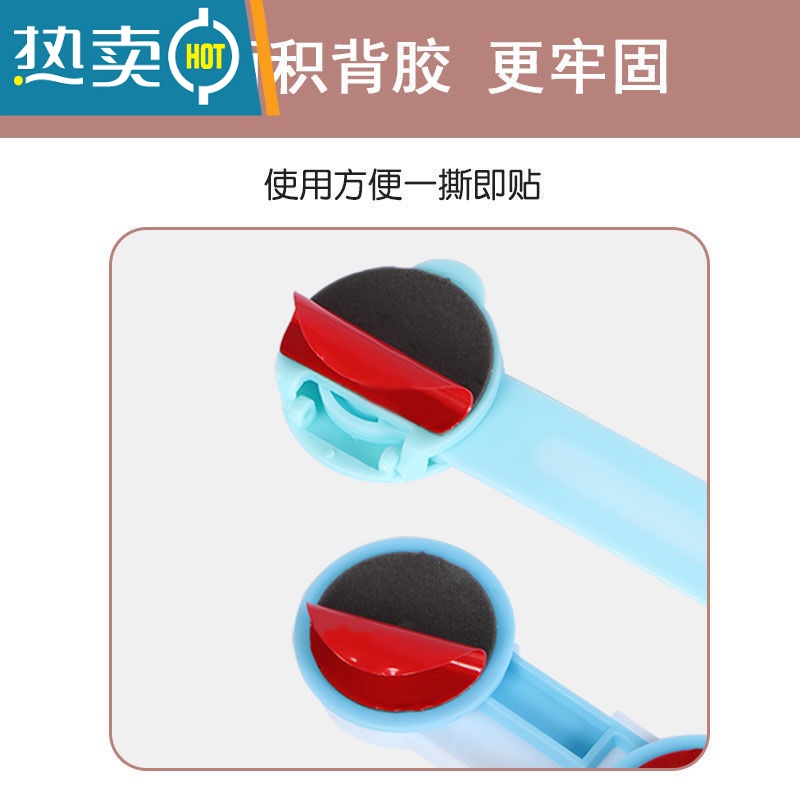 显彩冰箱门关不紧器饮水机卡扣柜子锁扣免打孔安全锁防止宝宝开抽屉 蓝色短锁8只装房门安全扣高清大图