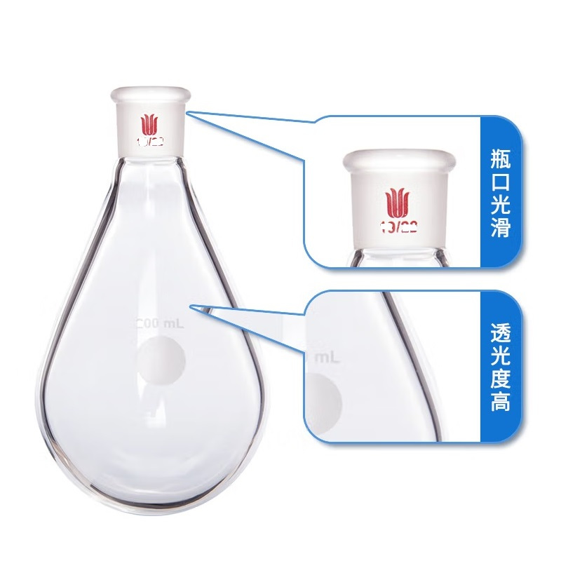 SYNTHWARE F314100XD镀膜,旋蒸用厚壁茄型瓶,高强度,磨口:24/40,100ml个