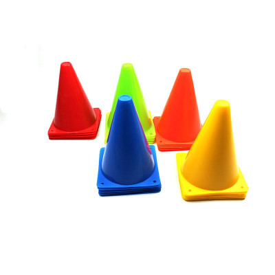 标志桶18厘米方底混色5个 篮球训练标志桶障碍物雪糕筒碟盘儿童跆拳道足球训练装备辅助器材
