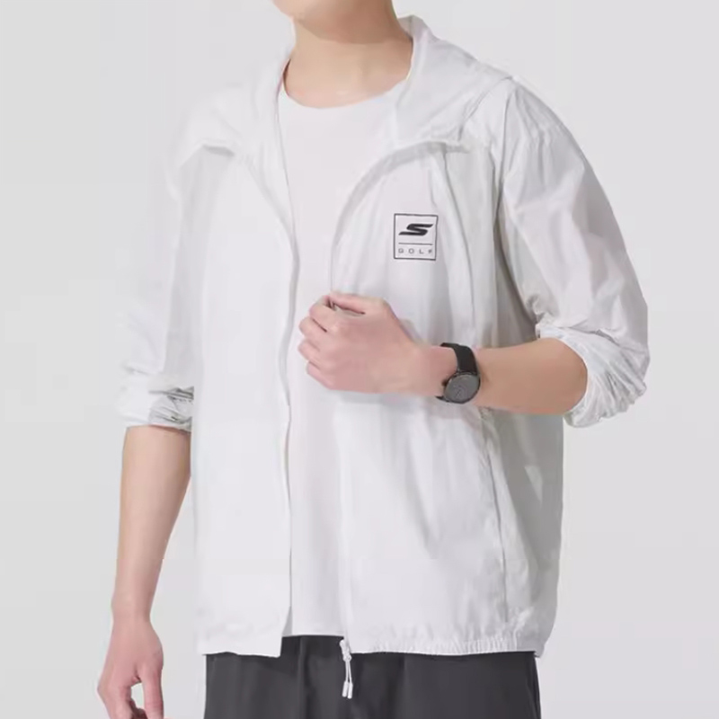 Skechers斯凯奇防晒衣男女装新款薄款跑步训练皮肤衣运动服夹克外套P225U129-0019 ZP P225U129-0019/白色 XL