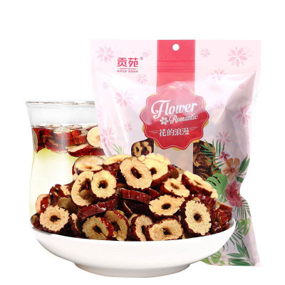 贡苑 茶叶 花草茶 袋装 红枣片 红枣干 新疆红枣 枣茶 养生干吃 250g/袋