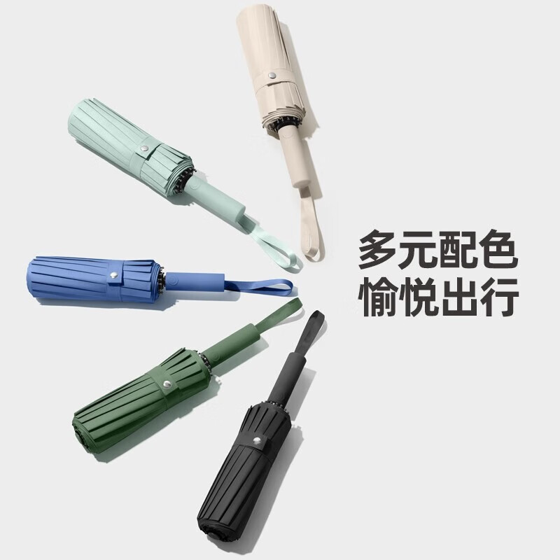 美度(MAYDU)全自动黑胶晴雨伞防晒防紫外线晴雨两用太阳伞加大雨伞M3316高清大图